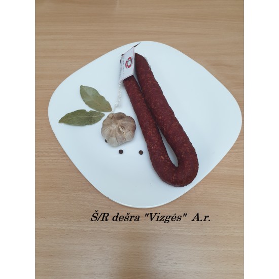 Šaltai rūkyta dešra „Vizgės“ , 1 kg Šaltai rūkyta dešra „Vizgės“ , 1 kg