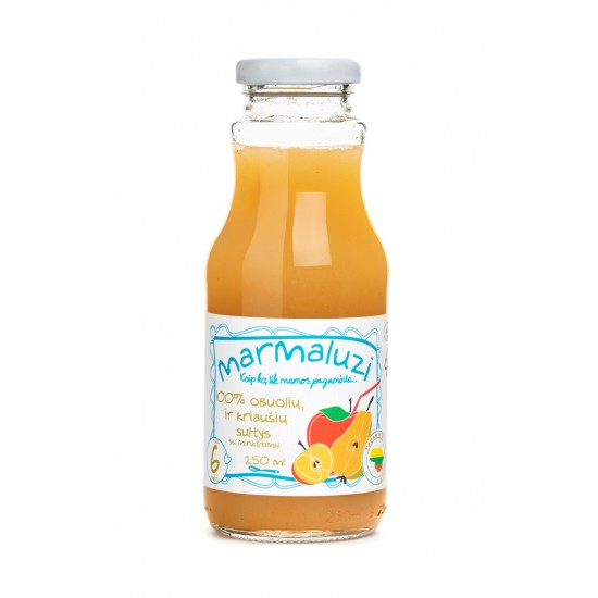 100 % obuolių-kriaušių sultys (nuo 6 mėn.), 250 ml 100 % obuolių-kriaušių sultys (nuo 6 mėn.), 250 ml